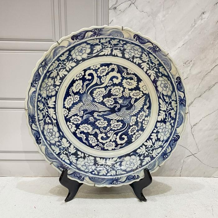 Piring Pajangan Hiasan Dinding Keramik Biru Putih Antique Yuan