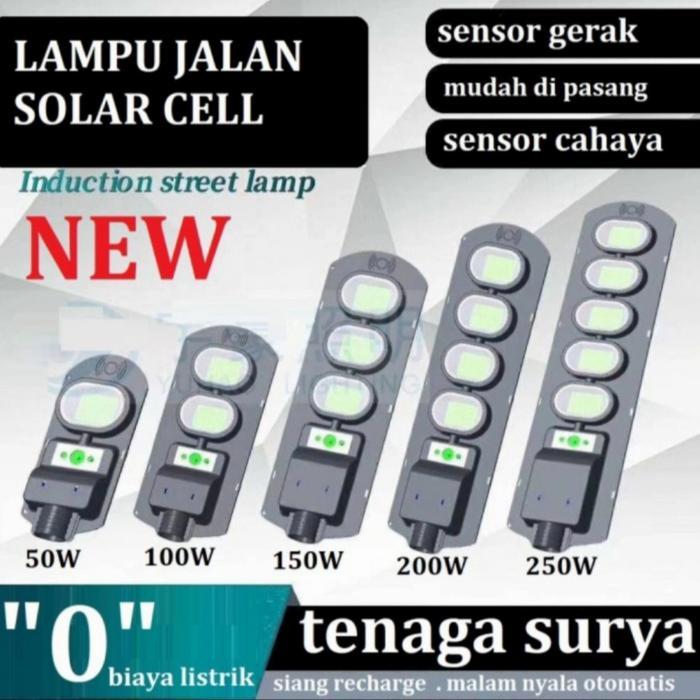 Lampu Jalan LED Tenaga Surya 50 Watt dengan Panel Surya Terintegrasi