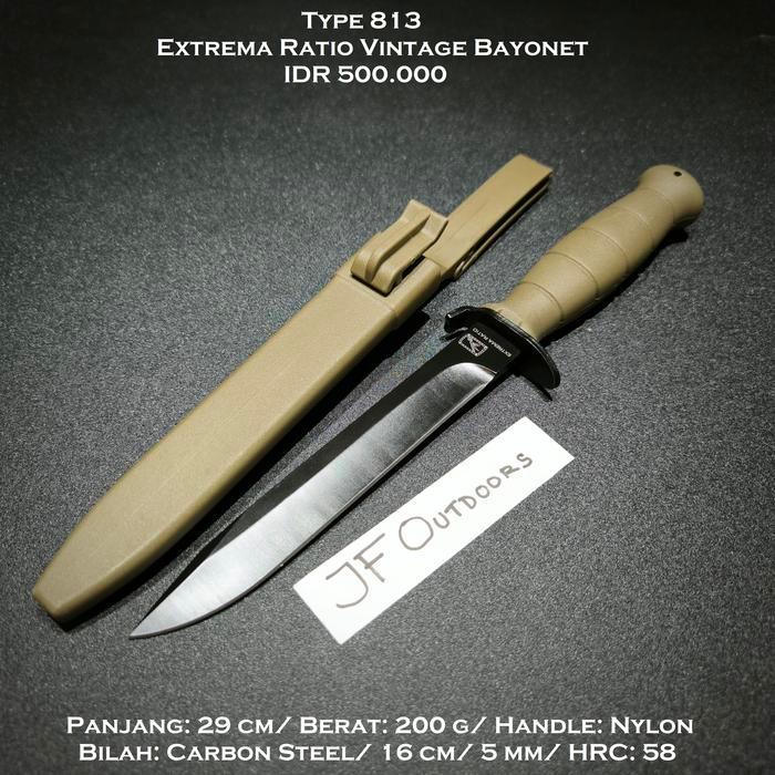 DISKON Pisau EDC Outdoor Extrema Ratio Vintage Bayonet Fixed Blade