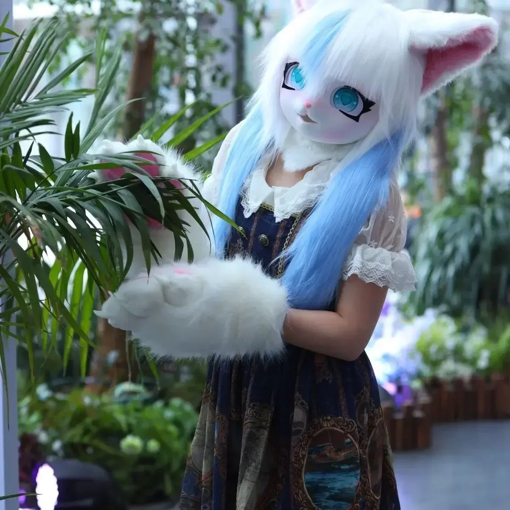 Fursuit Kigurumi Headset Furry Cosplay Costume Head Base Paws Tail Comiket Furries Rubbit Doll Cat