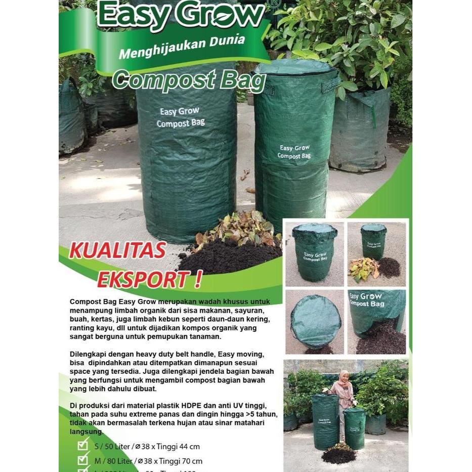 Compost Bag 50 80 Liter Tas Kompos Sampah Organik Pupuk Tanaman Easy Grow Pasti Promo