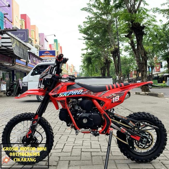 MOTOR MINI TRAIL 110CC SK PRO MANUAL / MATIC RING 14/12 MESIN 4TAK - Merah Matic