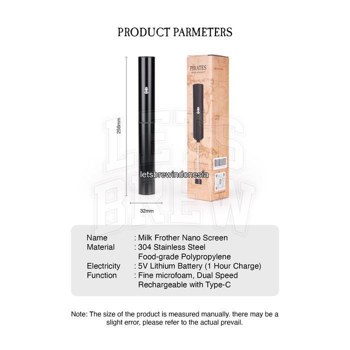 Milk Frother Nanofoamer Pirates USB Charging Black / Nano Foamer / Milk Frother Nano