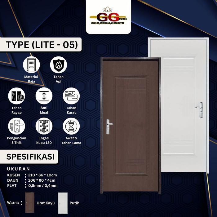 PINTU BAJA GG PINTU KAMAR 86X210 LITE 05 GG DOOR