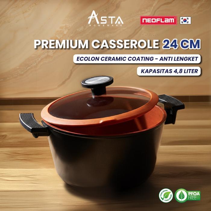 ASTA CASSEROLE NEOFLAM KOREA PANCI SUP ANTI LENGKET CERAMIC 24 CM