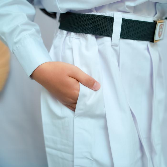Putih panjang model Rok Putih Panjang Model Rempel Full Seragam Sekolah SD Kain Famatex Anak Perempu