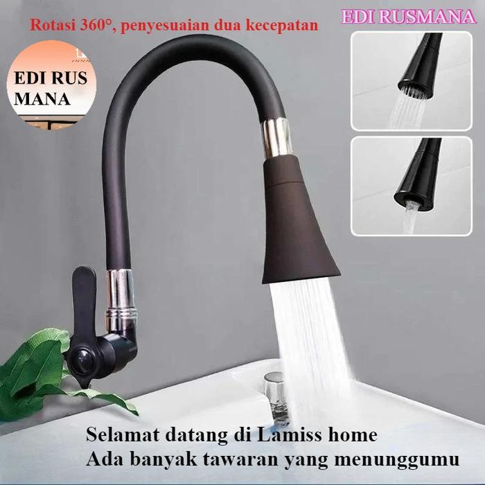 SUS 304 Kran Angsa Tembok Fleksibel Kran Cuci Piring Dapur Fleksibel / Kran Dapur / Kran Wastafel