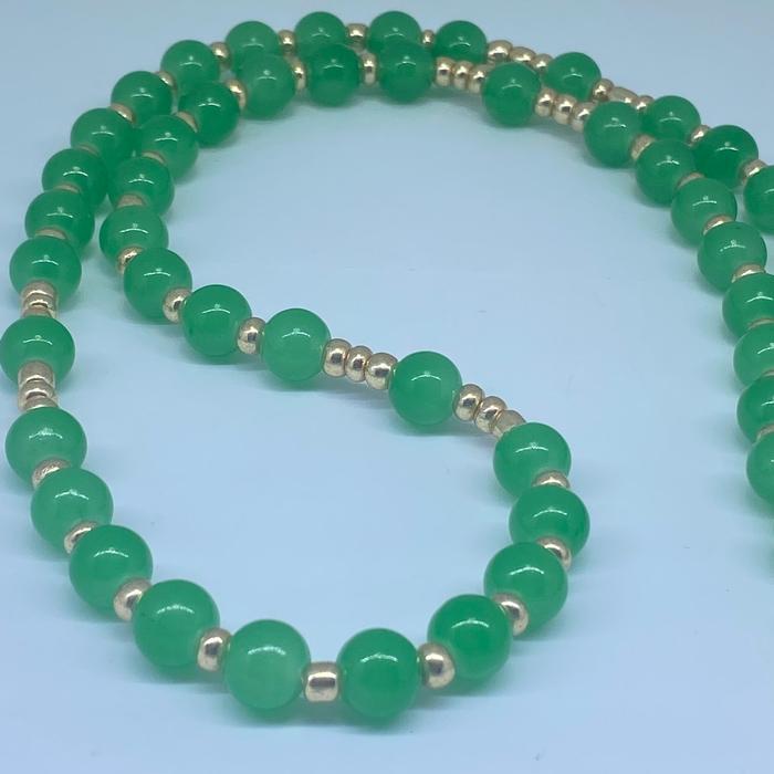 Kalung Rosario Katolik Batu Giok Hijau Premium