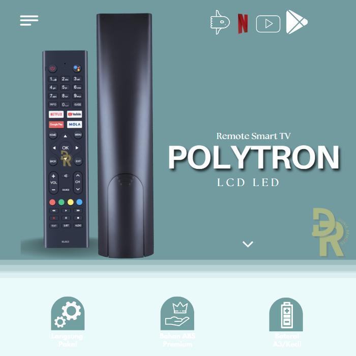 81J273 81j112 81j194 Remot Remote TV Polytron Android Smart TV LCD LED MOLA Langsung Connect