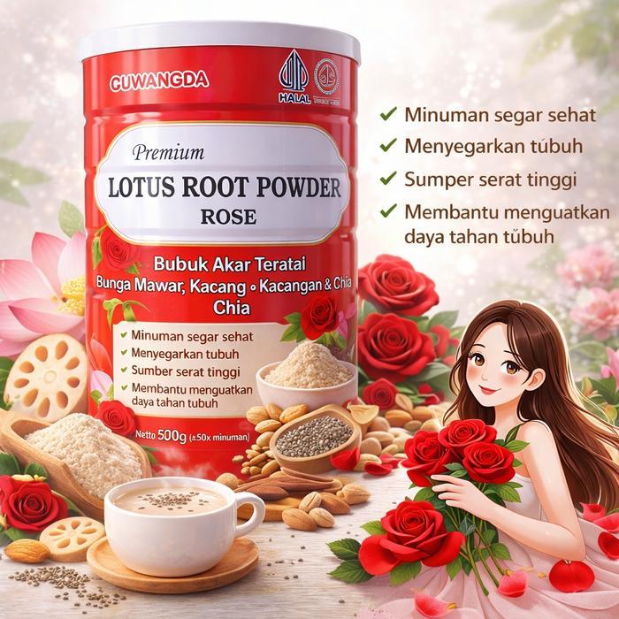 NEW Guwangda Rose Chia Seed Nut Lotus Root Powder 500 Gram HALAL & BPOM Bubuk Kurma Merah Manis