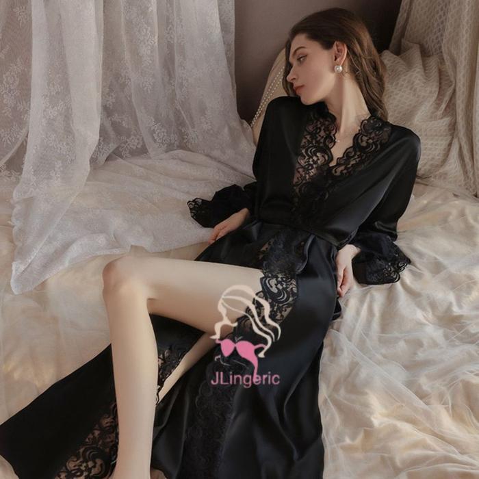 Kimono Satin Panjang untuk Gaun Pengantin atau Baju Tidur Wanita