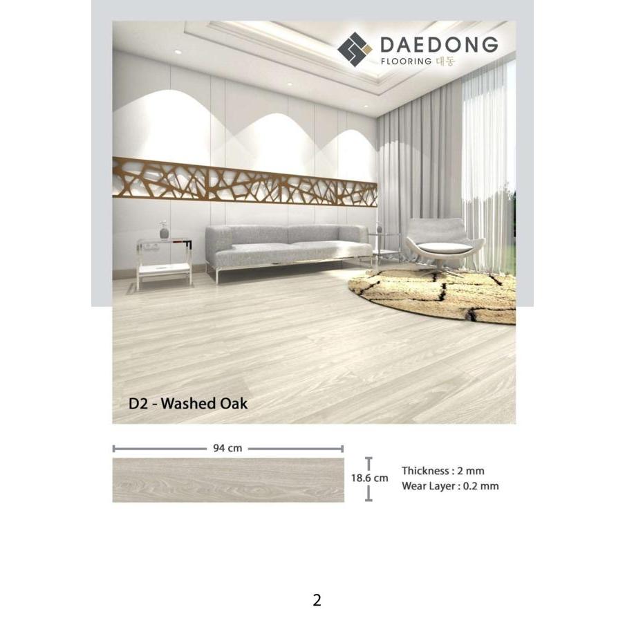Lantai vinyl DAEDONG kayu PLANK FLOOR VINYL DAEDONG 2mm tanpa lem