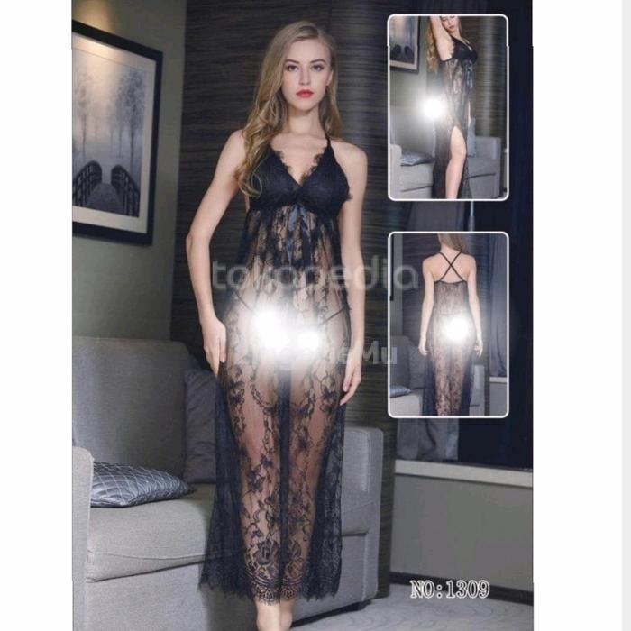 LINGERI  PANJANG TRANPARAN/GAUN  MALAM WANITA ALL SIZE JUMBO