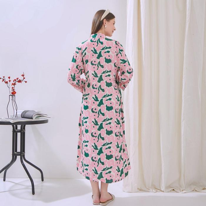 DYD Naura Kimono Midi Daster Busui & Lahiran Friendly Bahan Rayon Size Jumbo Dress Ibu Hamil Lengan