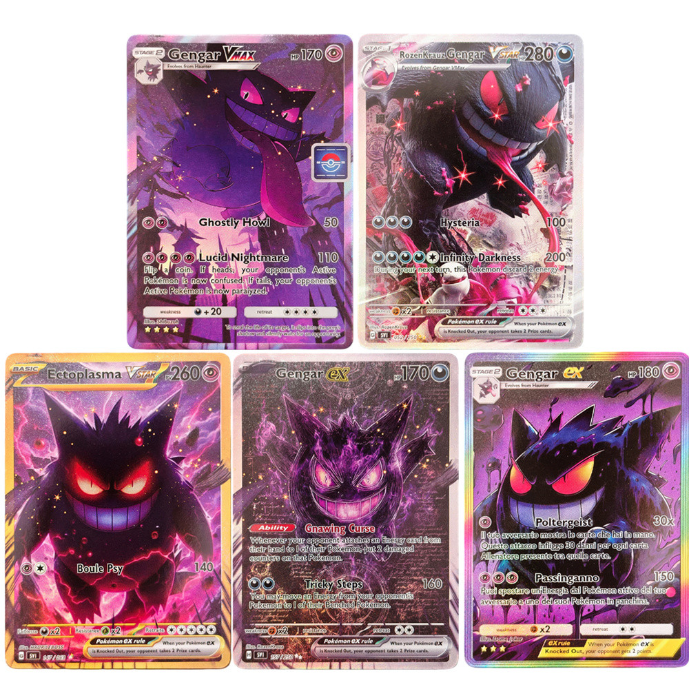 Proxy Pokemon Card Gengar Vstar EX Vmax English TCG Game Collection Card