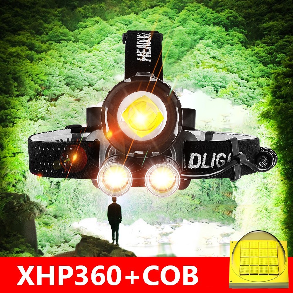 Newest XHP360 Powerful Headlamp Usb Rechargeable Head Flashlight LED XHP90 Waterproof Headlight