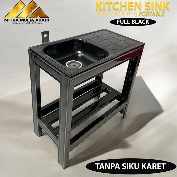 Bak Cuci Piring HITAM Portable Baja Ringan Hitam Uk 75cm Portabel