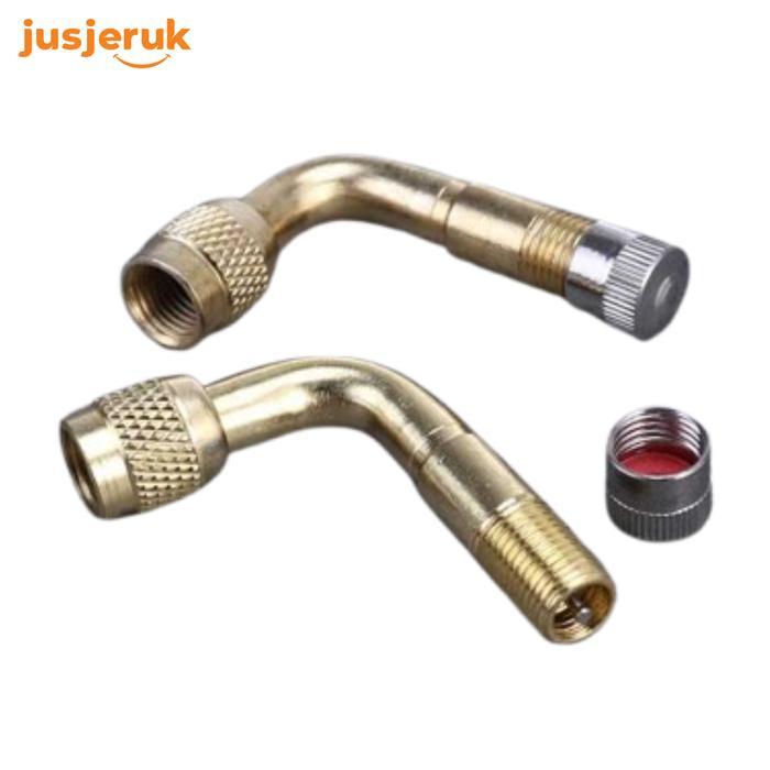 JFactory Extension Sambungan Pentil Ban Mobil 90 Derajat Adaptor Ban Mobil 2Pcs