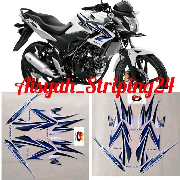STIKER STRIPING FULL SET BODY MOTOR HONDA CB 150 R 2013 PUTIH BIRU Motorcycle