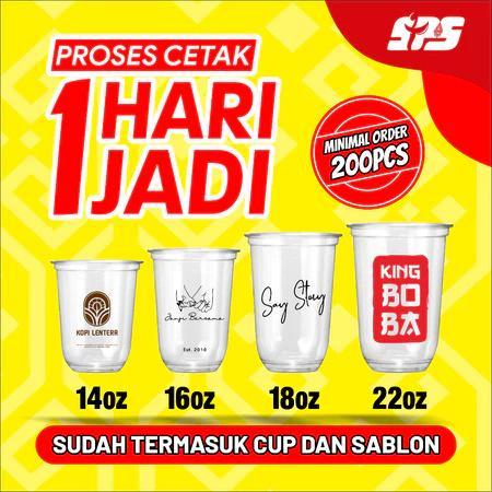 Sablon Cup Gelas Custom 14oz 16oz 18oz 22oz Oval Desain