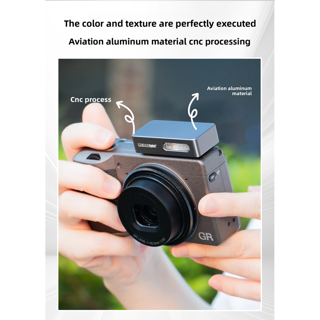 Medalight F20 Mini Camera Flashlight Speedlite Rechargeable for Ricoh GR4/GR3/GR3X for