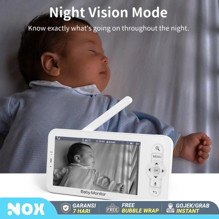 Promo Baby Monitor Layar Lcd 5" App Control Cctv Monitor Bayi Night Vision Terlaris