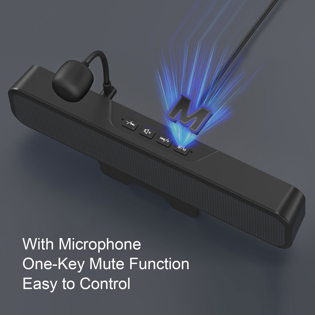 Computer Speaker with Detachable Mic Plug and Play USB Wired Desktop PC Speaker Volume Control One