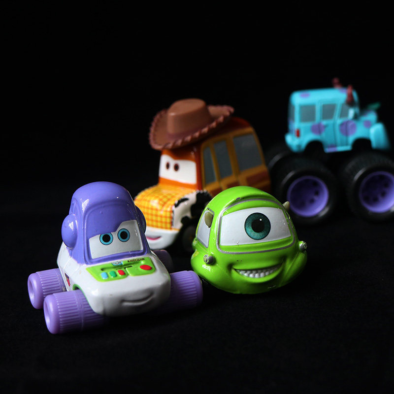 Disney Pixar Diecast Mini Car Toy Woody Buzz Lightyear Mike Sulley Action Figure Doll Toys