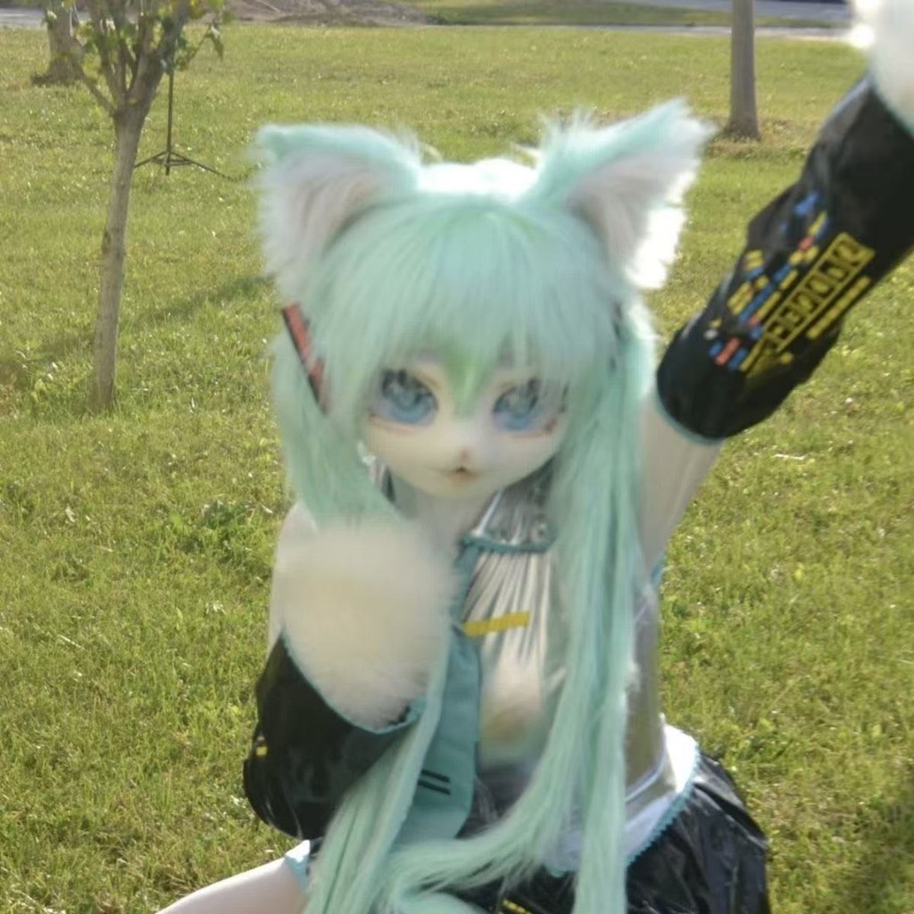 Furry Cosplay Mask Kigurumi Head Costume Cat Kig Head Mask Headset Party Animal Costume Performance