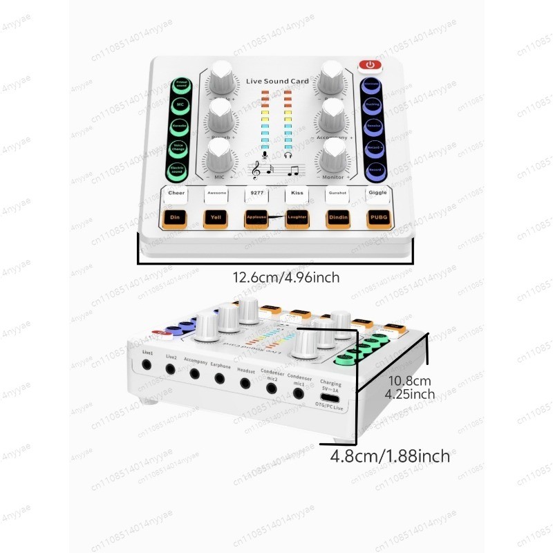All-in-One Streaming Sound Card Kit - M8 Pro with 48V Mic, Compatible PC Phone for Vocal Guitar