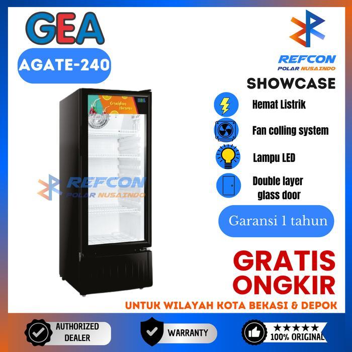 Showcase Rsa Agate-240 R Display Cooler 4 Rak Pendingin 231 Liter Pasti Promo