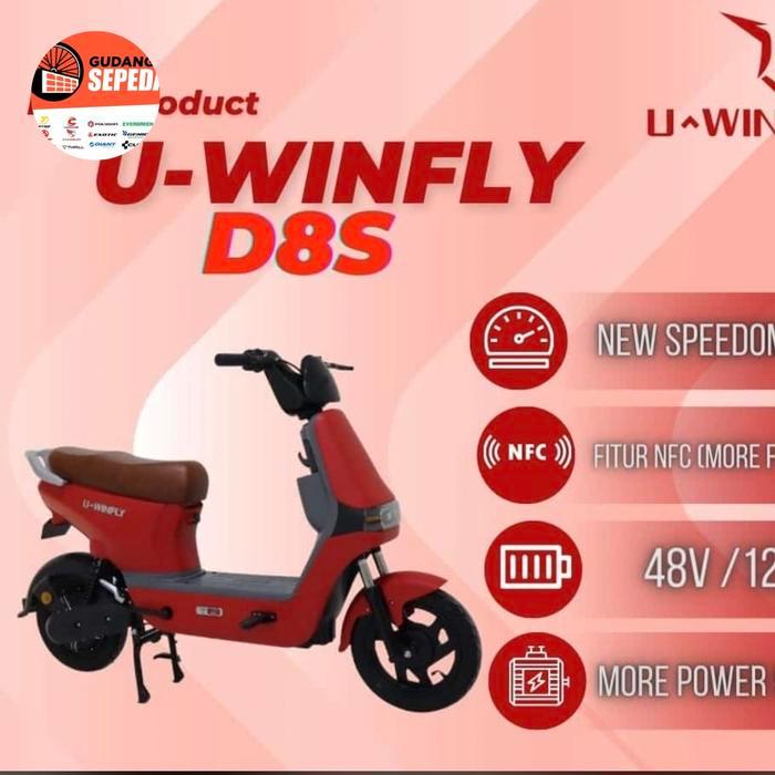 Alinja - Sepeda Listrik Uwinfly Df8 Dragonfly8 Moped Electric 600 Watt 48V/12Ah Terbaru 