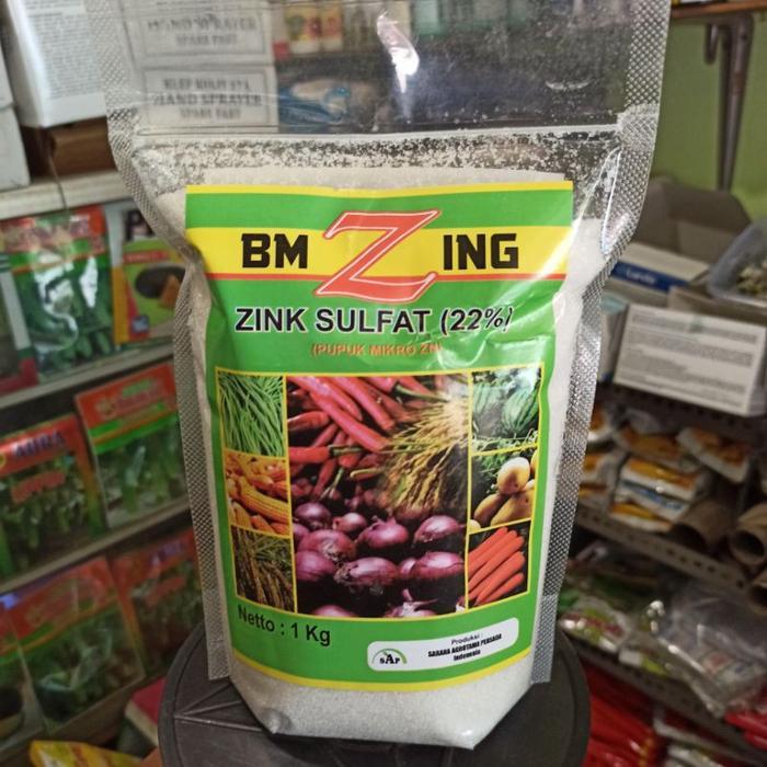 Merayakansenja Bm Zing 1 Kg (Zing Sulfat 22%) Pupuk Mikro Zn