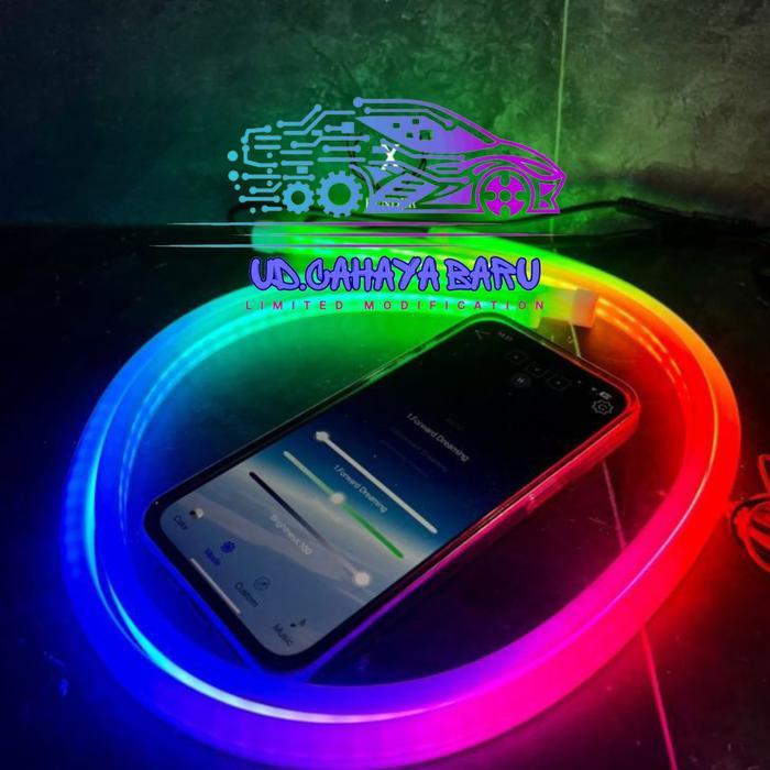 Asli Lampu Alis AES RGB Bluetooth Running Smart LED Mode Belang Universal Tanpa Selang - Car