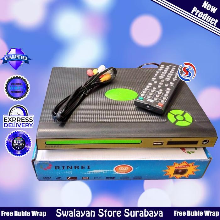 Premium Rinrei Dvd Player Drn-533D Plastik Besar Optik Bisa Karaoke Pc Lagu Cd Mp4 Mp3 Player Remote