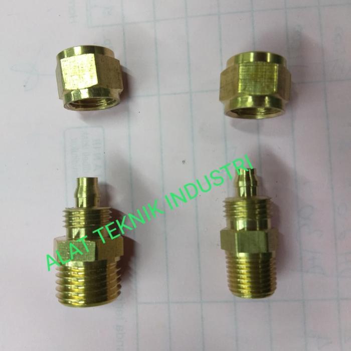 Male conector 6mm x 1/4" kuningan