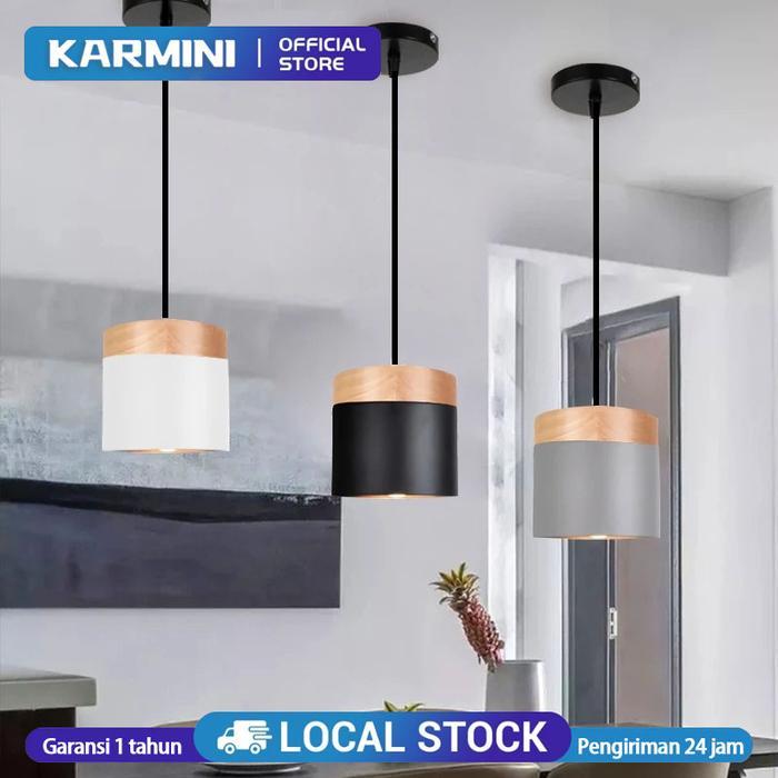 Macaron Lampu Gantung Kayu Tempa 3 Warna Lampu Gantung Samping Tempat Tidur Minimalis Lampu Gantung