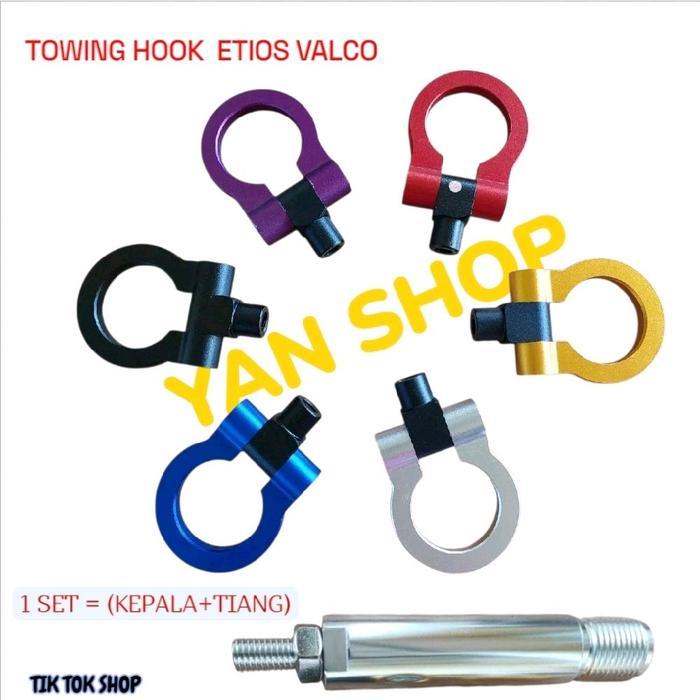 TOWING HOOK DEREK DEPAN BUMPER MOBIL TOYOTA ETIOS VALCO MERAH HITAM BIRU SILVER GOLD UNGU HIJAU CAR