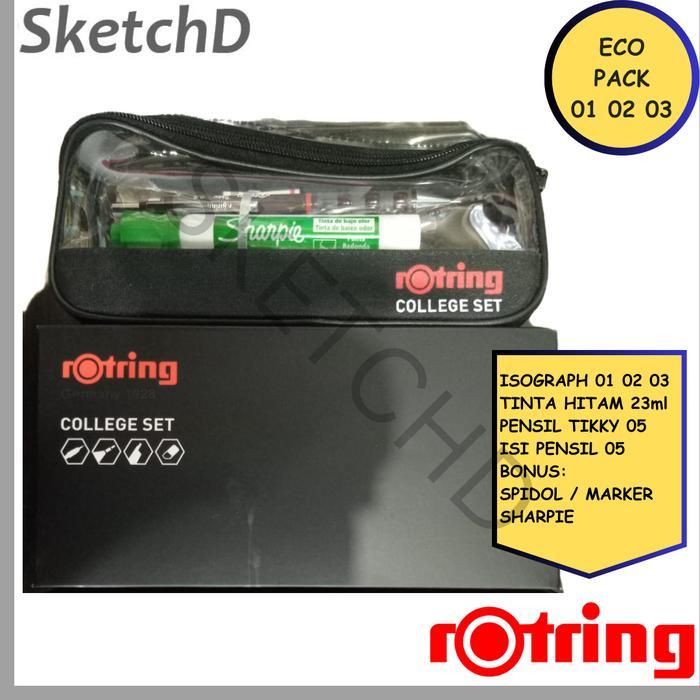 College Set Isograph 01 02 03 Drawing Pen Rotring Eco Pack Rapido