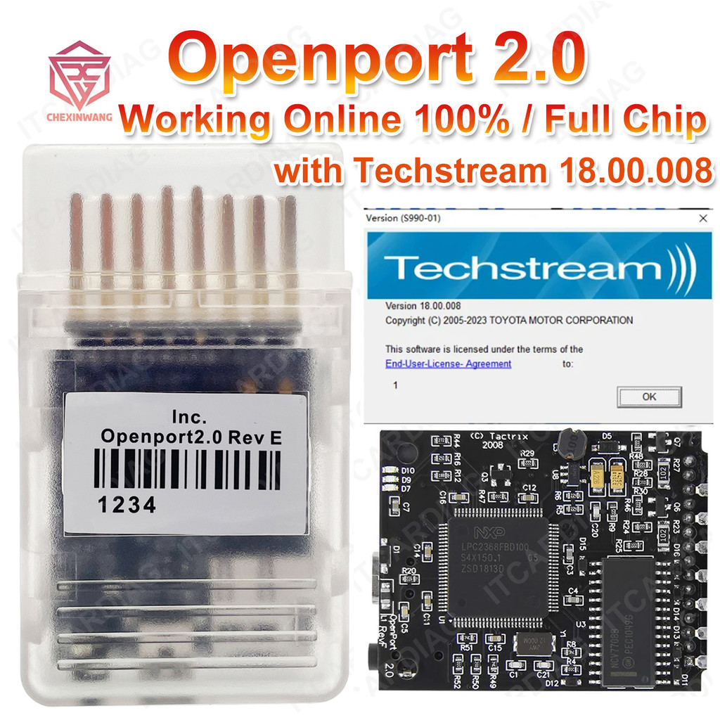 Tactrix OpenPort 2.0 ECU FLASH Chip Tuning with techstream open port 2.0 For Toyota Scanner OBD OBD2