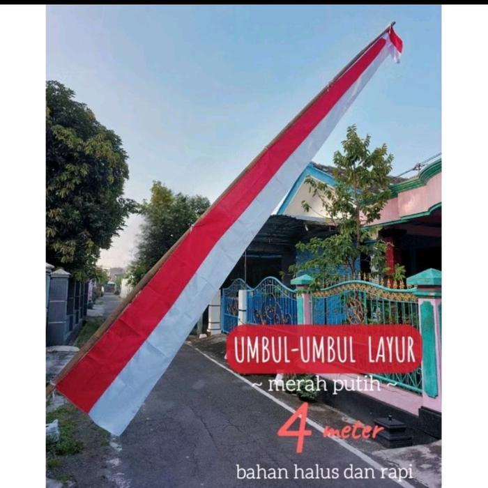 Paket Grosir 10 Pcs Umbul Umbul Merah Putih Layur 5 Meter/ 4 Meter / Bendera Umbul Umbul Merah Putih