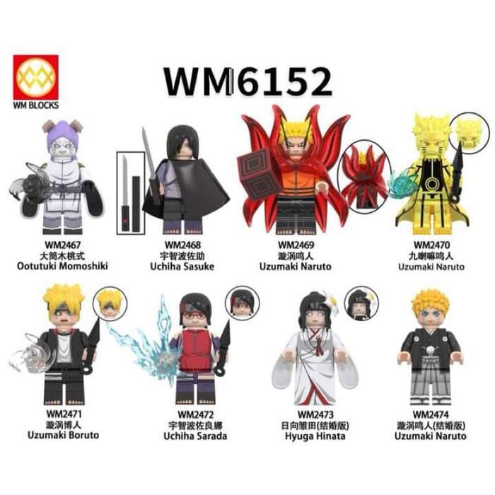 HOT SALE WM6152 ACTION FIGURE NARUTO BARYON MODE SASUKE BORUTO SARADAN HINATA MOMOSHIKI MAINAN