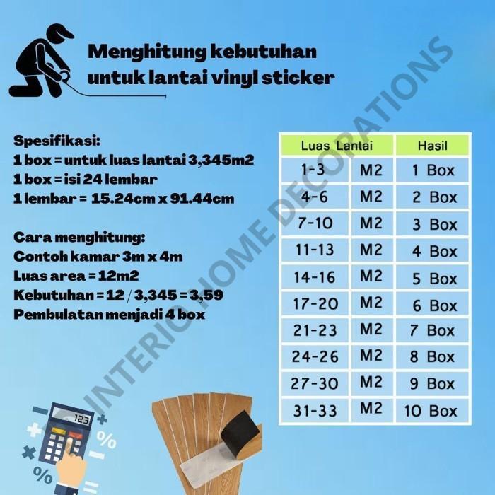 Vinyl Lantai Kayu Sticker 2mm Karpet Vinil Stiker KHUSUS SURABAYA