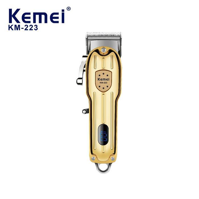 Kemei Alat Cukur Rambut Elektrik Hair Clipper Kemei KM-223 Alat Potong Rambut Clipper Emas Cordless