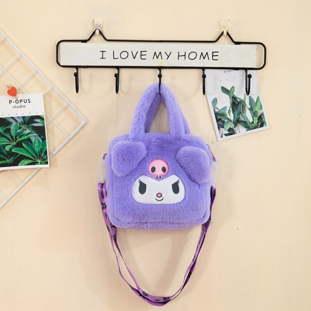 Sanrio Cartoon Lovely Hello Kitty Plush Backpack Cinnamoroll Kuromi Girl Heart Large Capacity My