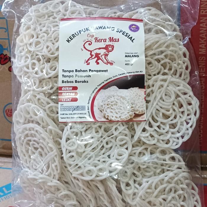 TERUJI Kerupuk Mentah Krupuk Bawang SPESIAL Cap KERA MAS 400 Gram / Bungkus ASLI