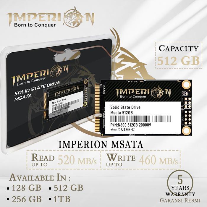 TERLARIS SSD MSATA IMPERION 512 GB GARANSI RESMI 5 TAHUN SSD MSATA 512GB