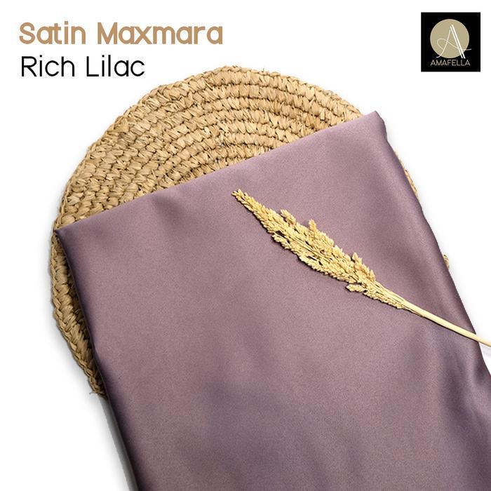 1/2 Meter Kain Satin Maxmara / Sateen Velvet Warna Ungu Rich Lilac
