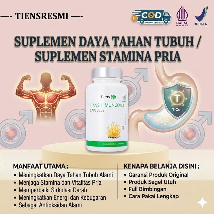 Tiens Muncord Cordyceps Imunitas Tubuh dan Suplemen Stamina Pria