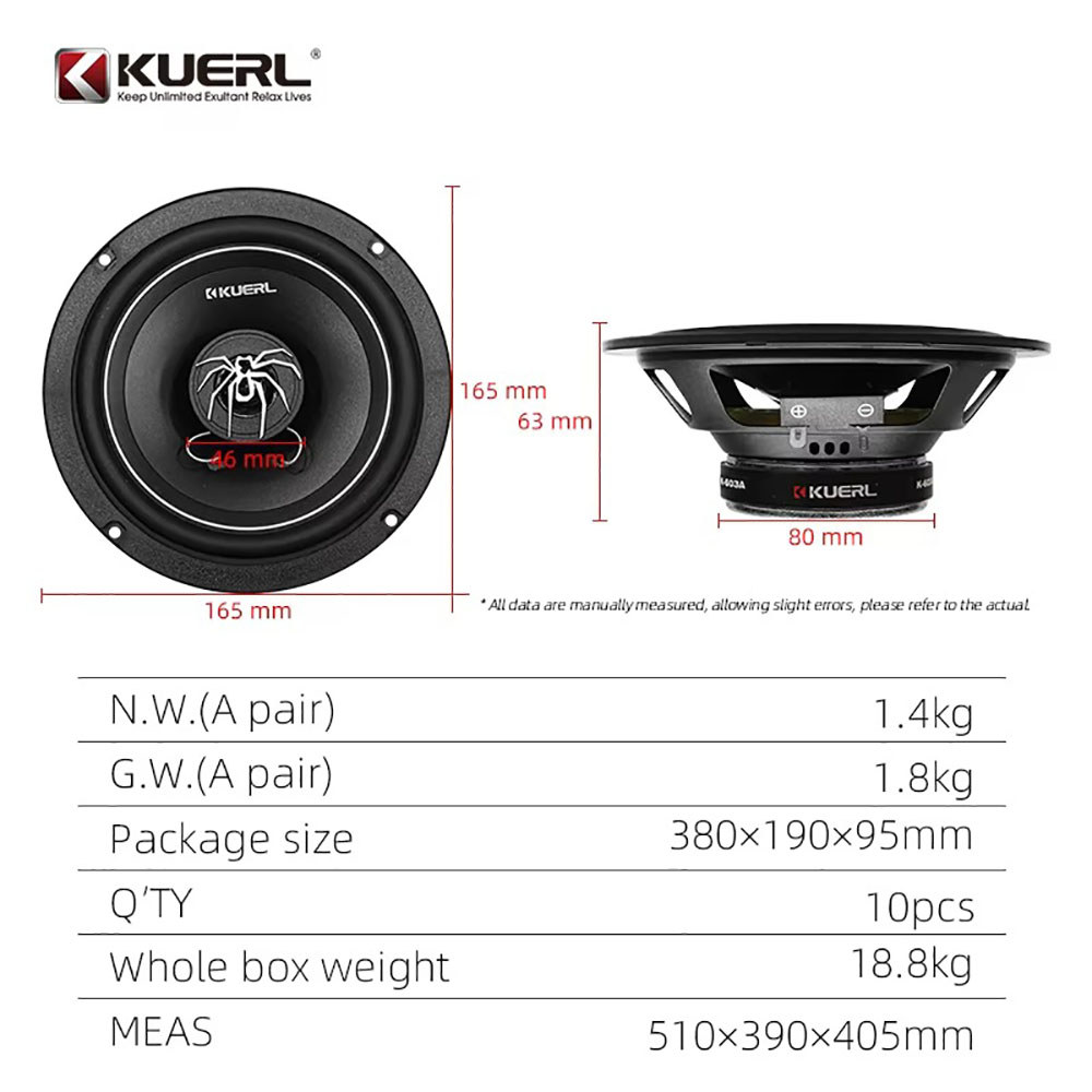 Car Audio Modification Speaker K-603A New 6.5-Inch Coaxial Car Audio Speaker